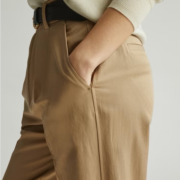 Everlane Draper Tapered Pant Way High Trouser Buttersmooth Tan Khaki Size 2 - Picture 5 of 10